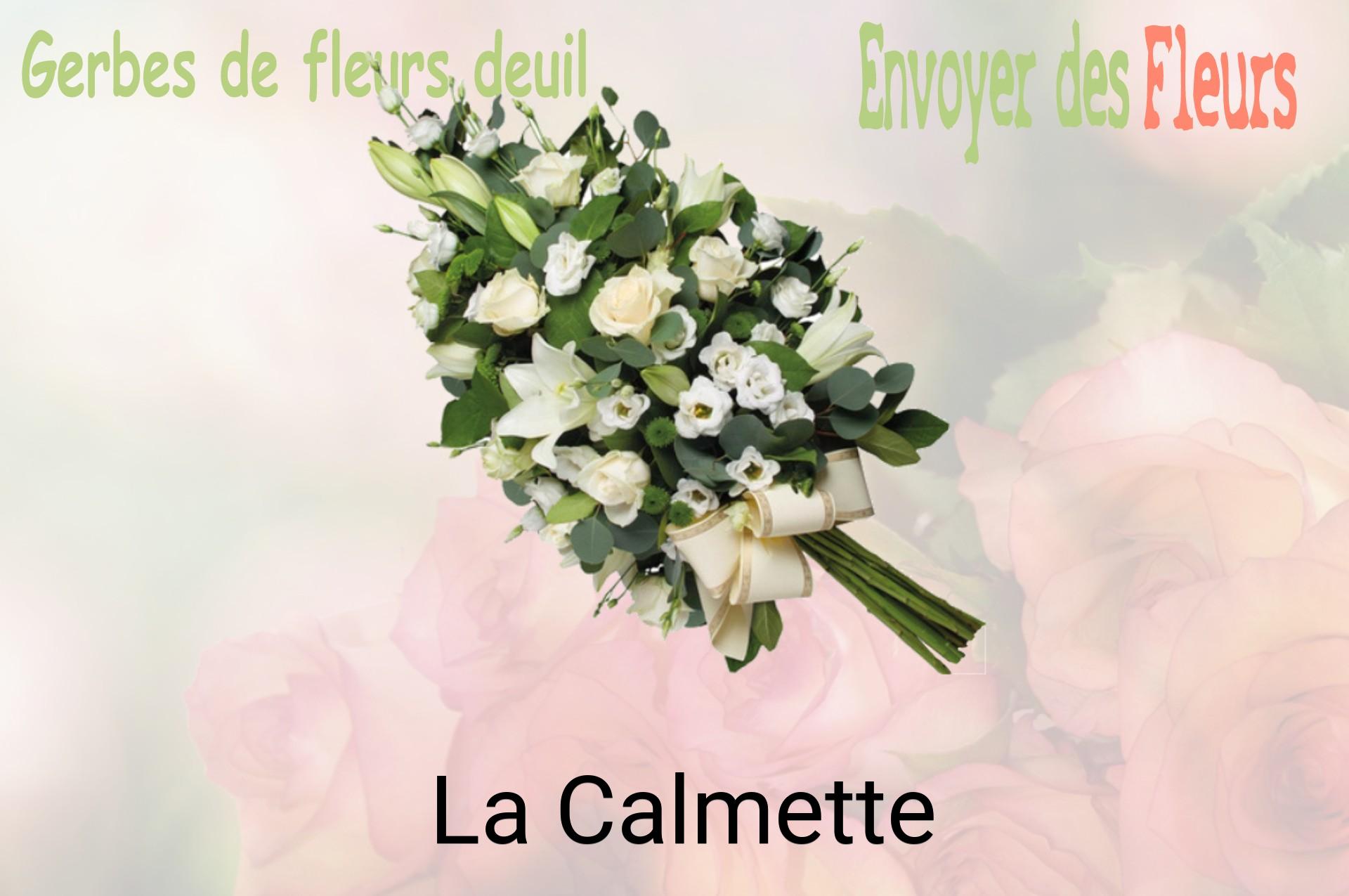 Gerbe de fleurs de deuil livrée à La Calmette